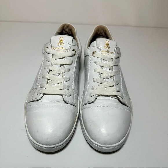 Psycho Bunny Shoes Mens 7.5 Lucky Find White Low Top All Over Logo (156 Box 19) - Picture 5 of 12